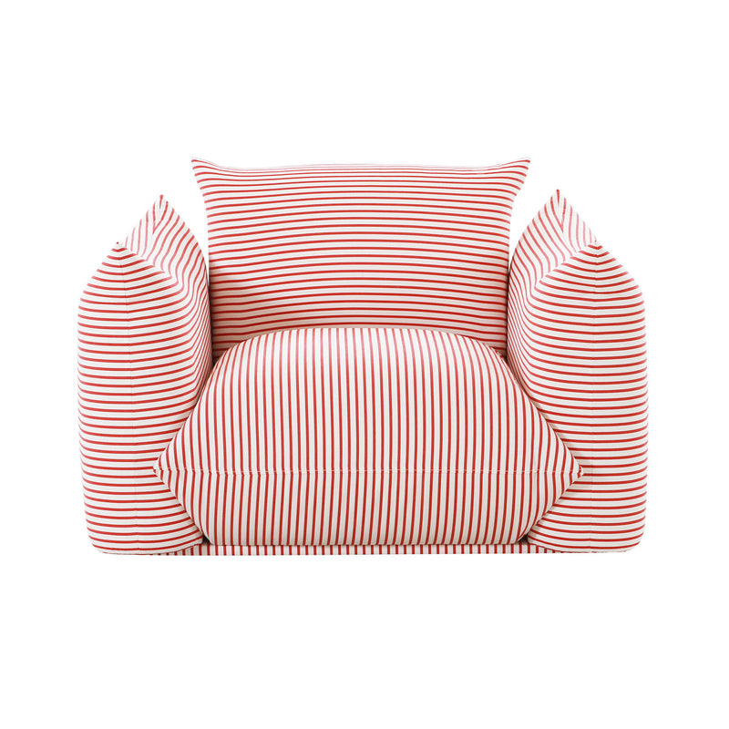 Saint Tropez Pearl Striped Stuffed Outdoor Armchair