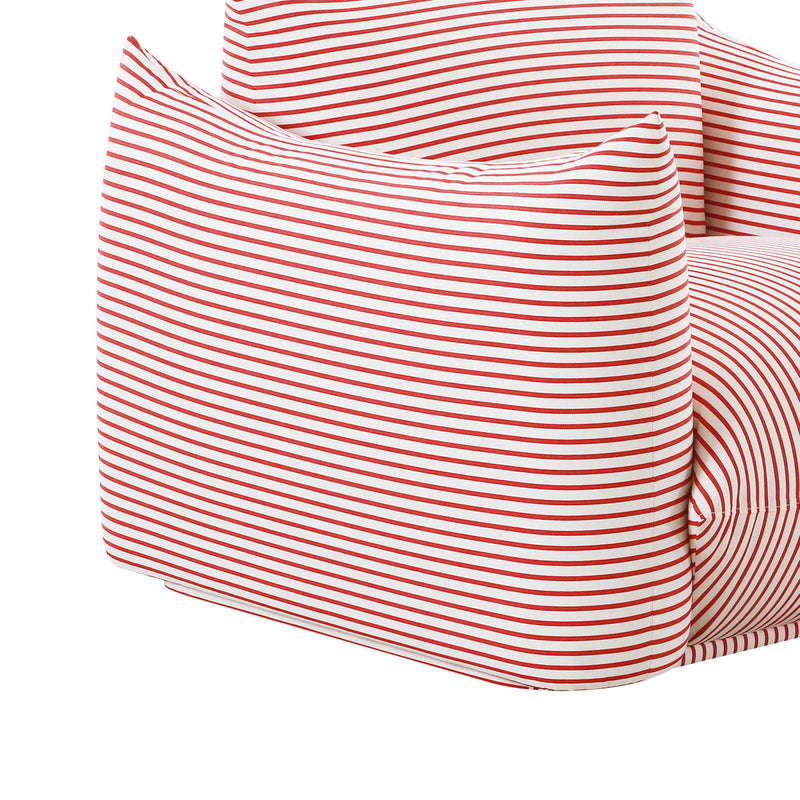 Saint Tropez Pearl Striped Stuffed Outdoor Armchair