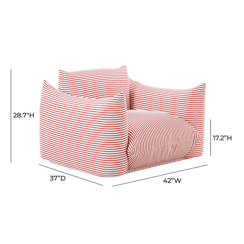 Saint Tropez Pearl Striped Stuffed Outdoor Armchair