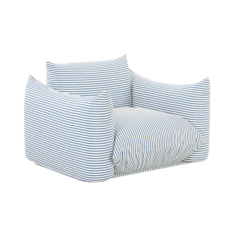 Saint Tropez Pearl Striped Stuffed Outdoor Armchair