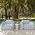 Saint Tropez Pearl Striped Stuffed Outdoor Armchair