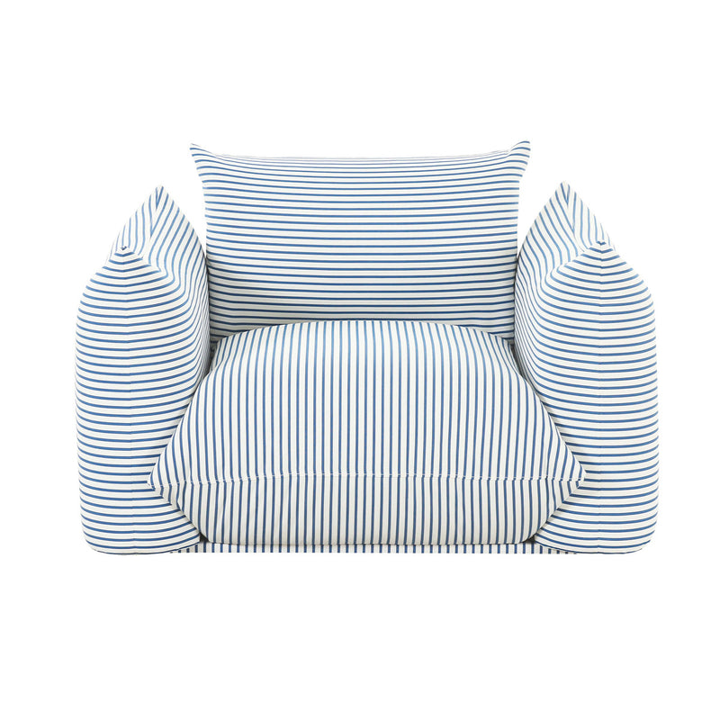 Saint Tropez Pearl Striped Stuffed Outdoor Armchair