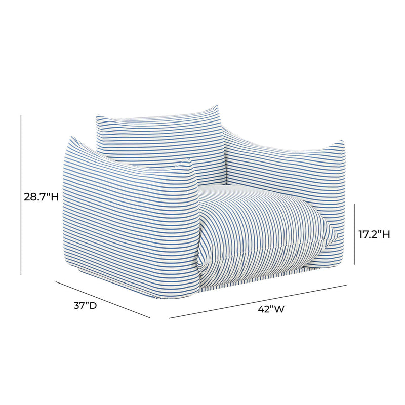 Saint Tropez Pearl Striped Stuffed Outdoor Armchair