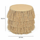 Luau Natural Rattan Round End Table