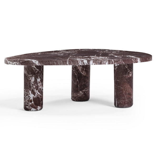 Libby Faux Red Levanto Marble Indoor/Outdoor Coffee Table (36"-48")