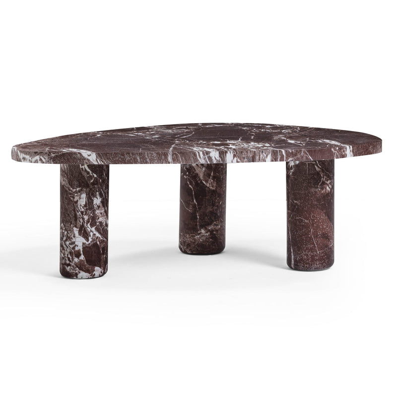 Libby Faux Red Levanto Marble Indoor/Outdoor Coffee Table (36"-48")