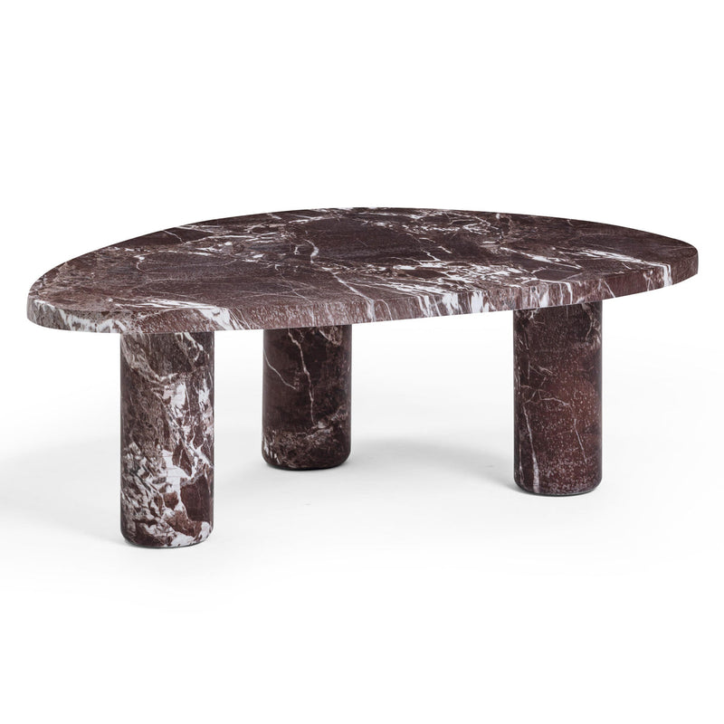 Libby Faux Red Levanto Marble Indoor/Outdoor Coffee Table (36"-48")