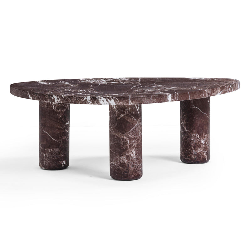 Libby Faux Red Levanto Marble Indoor/Outdoor Coffee Table (36"-48")
