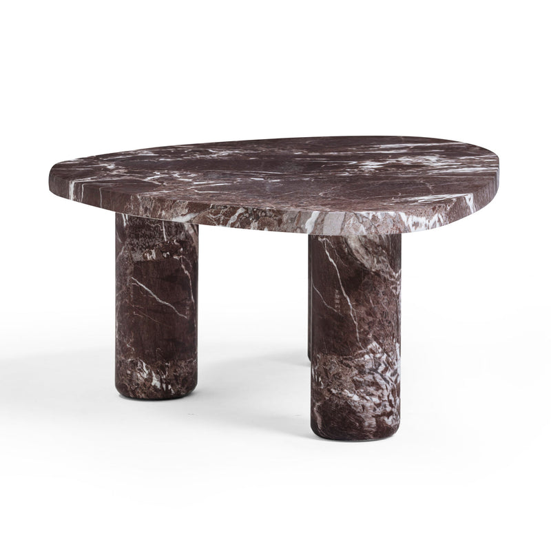 Libby Faux Red Levanto Marble Indoor/Outdoor Coffee Table (36"-48")