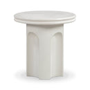 Cassandra 38" Ivory Indoor/Outdoor Concrete Round Side Table