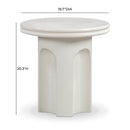 Cassandra 38" Ivory Indoor/Outdoor Concrete Round Side Table