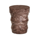 Ayon Faux Red Levanto Marble Indoor/Outdoor Concrete Side Table