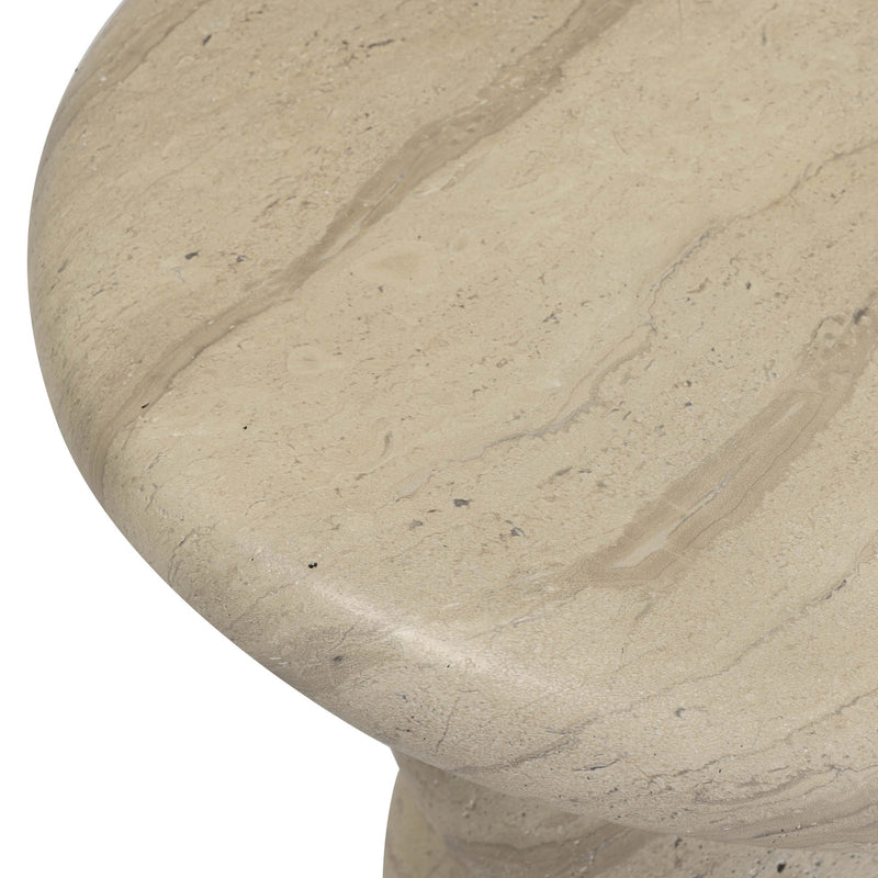 Hyre Faux Travertine Indoor/Outdoor Concrete Side Table