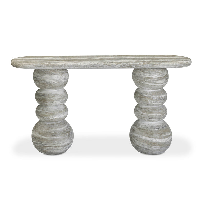 Hyre 59" Faux Stone Indoor/Outdoor Concrete Console Table