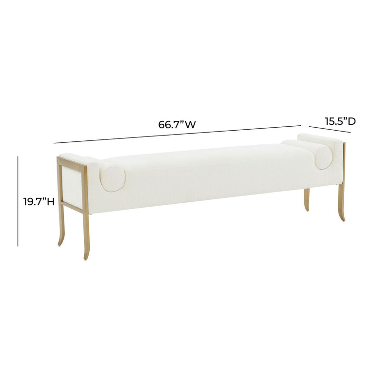 Ines Textured Velvet Bench