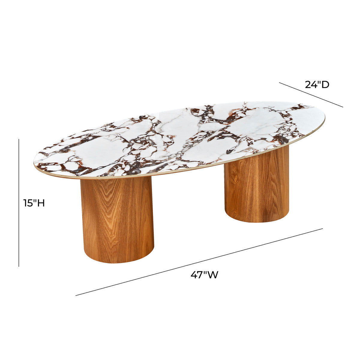 Tamara Ceramic Oval Coffee Table