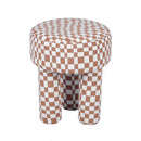 Claire Brown Checkered Boucle Stool