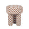 Claire Brown Checkered Boucle Stool