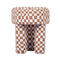 Claire Brown Checkered Boucle Stool