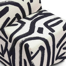 Pippa Black Brushstroke Print Stool