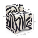 Pippa Black Brushstroke Print Stool