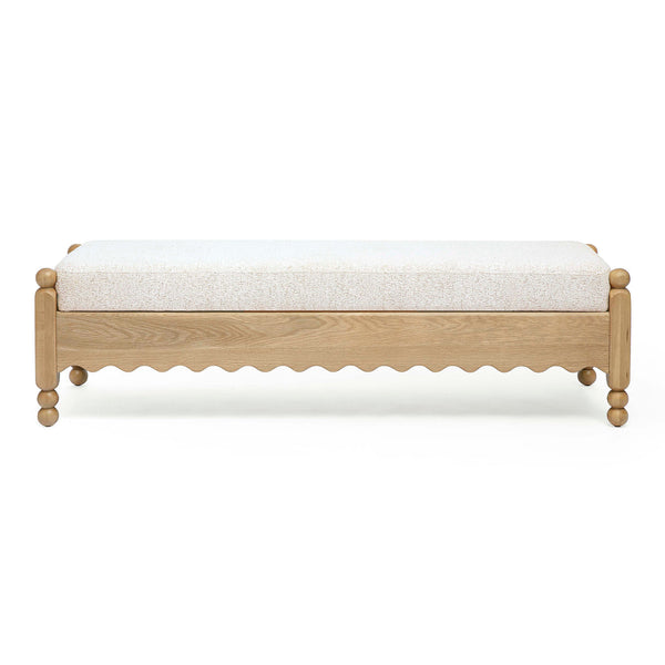 Thelma 56" Cream Performance Basketweave Bench