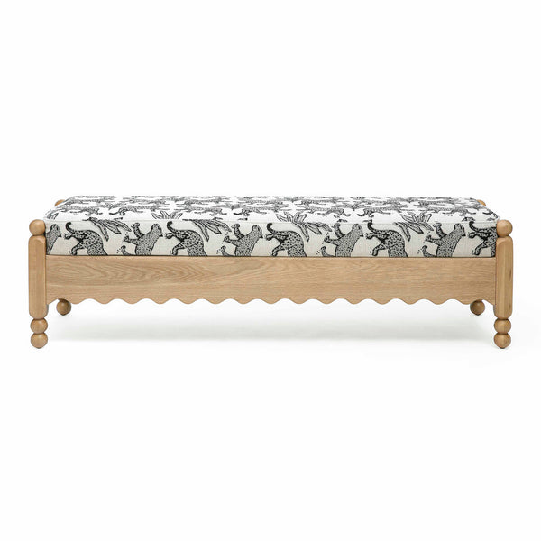 Thelma 56" Leopard Jacquard Bench