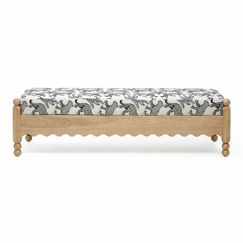 Thelma 56" Leopard Jacquard Bench