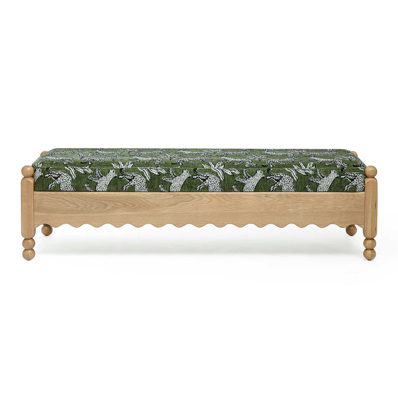 Thelma 56" Leopard Jacquard Bench