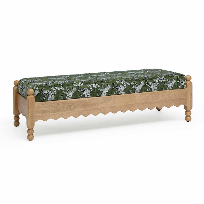 Thelma 56" Leopard Jacquard Bench