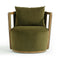 Paolo Green Upcycled Distressed Velvet Swivel Chair