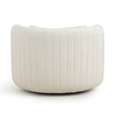 Nura Cream Vegan Mohair Swivel Accent Chair