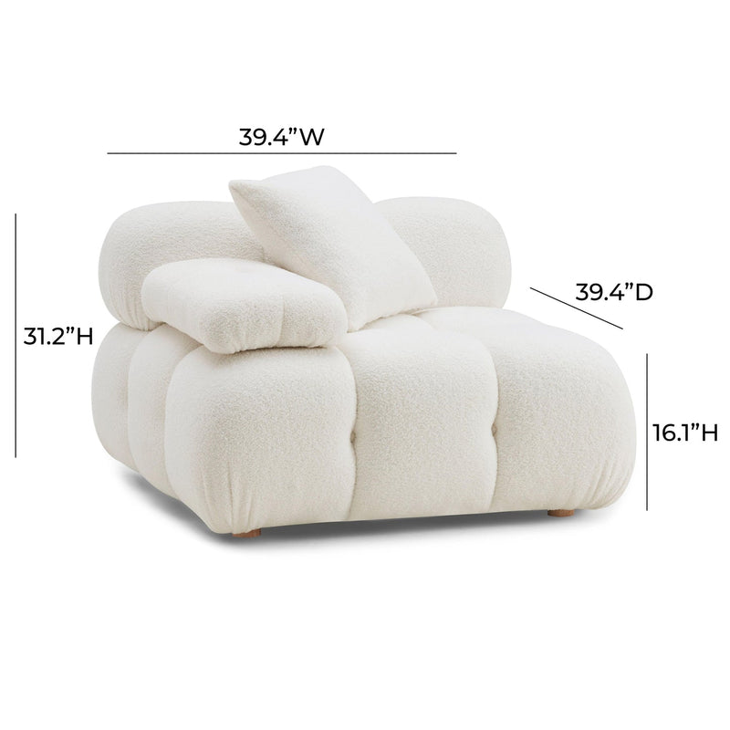 Calliope Cream Vegan Shearling Modular Corner Chair
