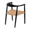Dallas Chair, Black Burnt with Rattan