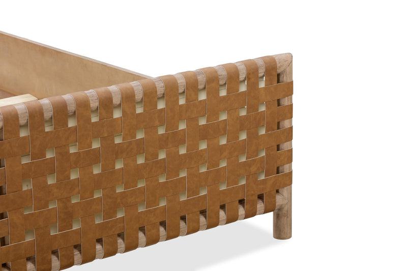 Dorsey Woven Panel Bed in Granola and Ginger