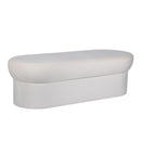 Andrea Cream 50-inch performance velvet storage bench — three-quarter view