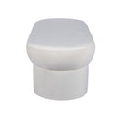 Andrea Cream 50-inch performance velvet storage bench — side view