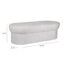 Andrea Cream 50-inch performance velvet storage bench — dimension diagram