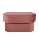 Andrea Salmon 31-inch performance velvet storage bench — front view