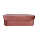 Andrea Salmon 50-inch performance velvet storage bench — front view