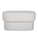 Andrea Cream 31-inch performance velvet storage bench — front view