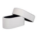 Andrea Cream 31-inch performance velvet storage bench — angled view with lid open