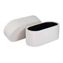 Andrea Cream 31-inch performance velvet storage bench — open storage compartment