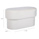 Andrea Cream 31-inch performance velvet storage bench — dimension diagram