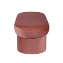 Andrea Salmon 50-inch performance velvet storage bench — side view