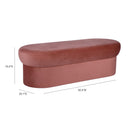 Andrea Salmon 50-inch performance velvet storage bench — dimension diagram