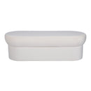 Andrea Cream 50-inch performance velvet storage bench — front view
