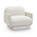 Azalea performance velvet accent chair in cream, front view
