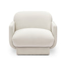 Azalea cream velvet accent chair, angled view