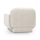 Azalea cream performance velvet chair, side view